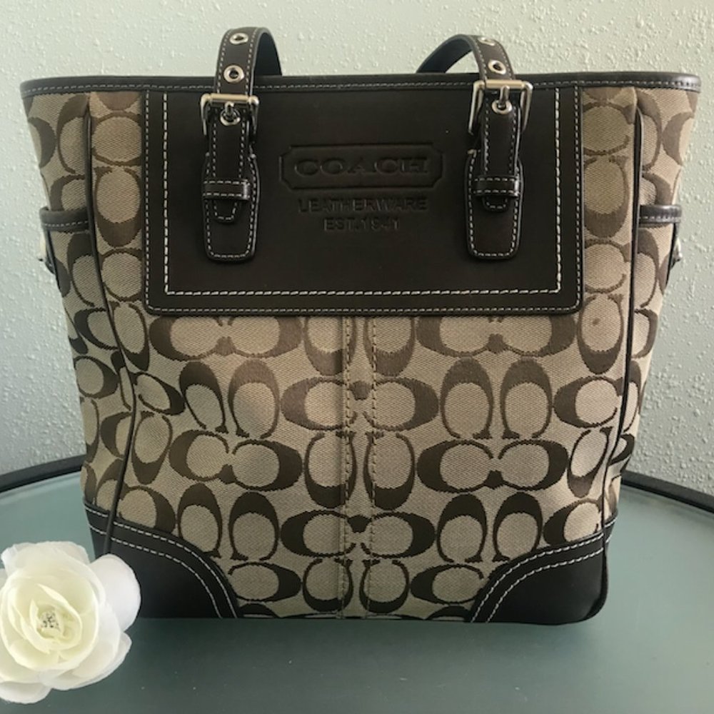 Coach Brown Monogram Tote Bag